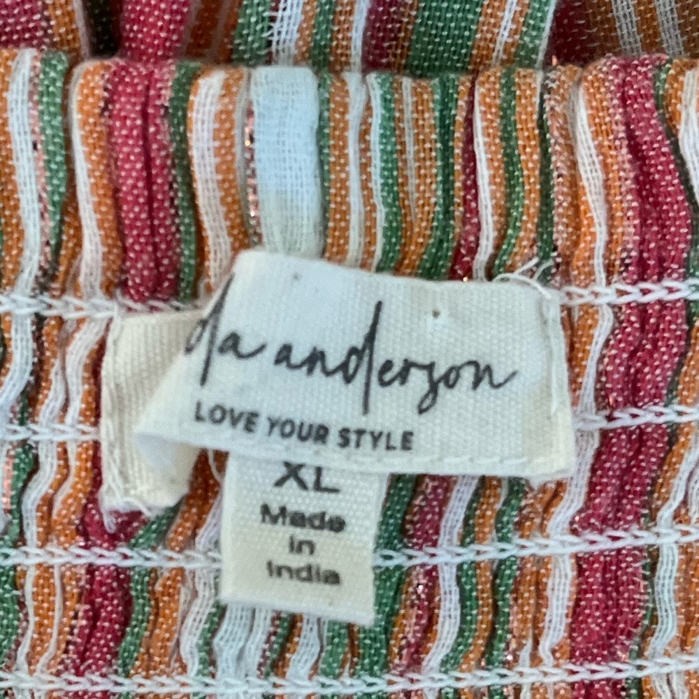 Linda Anderson Woman's Summer Sweetness Strip Tiered Beach Vacation Dress Sz XL - Picture 5 of 7